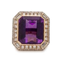 AMETHYST AND DIAMOND RING