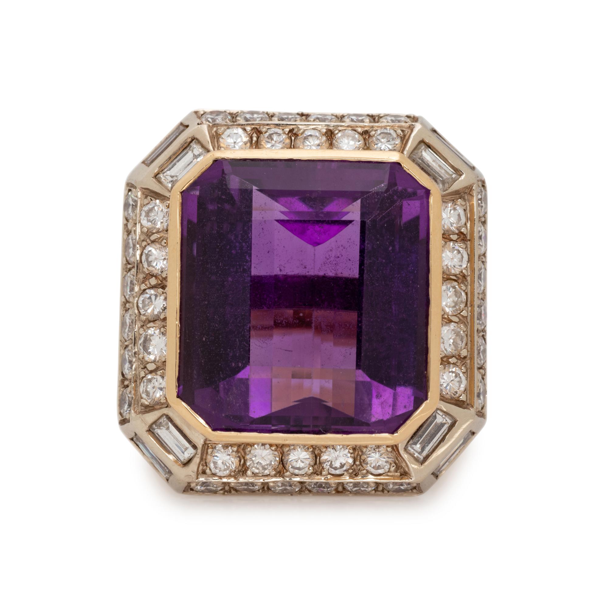 AMETHYST AND DIAMOND RING