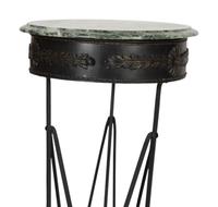 A Pair of Neoclassical Style Marble Top Patinated Metal Athéniennes