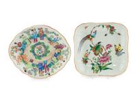 Two Chinese Export Famille Rose Porcelain Plates