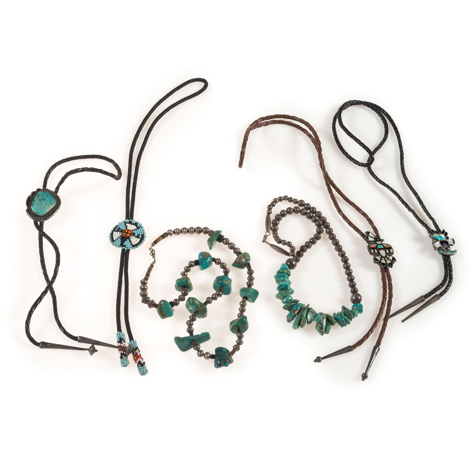 Navajo, Zuni, and Southwestern Style Necklaces and Bolo Ties