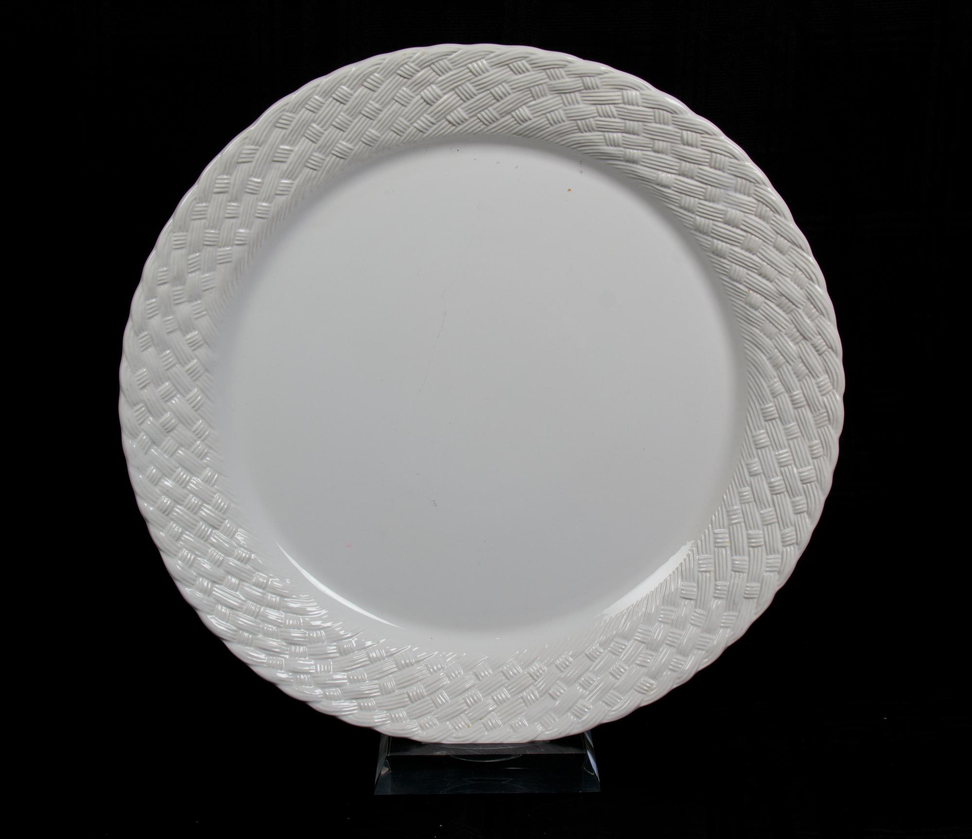 Four Miscellaneous Serving Platters Largest diameter 18 1/2 inches.