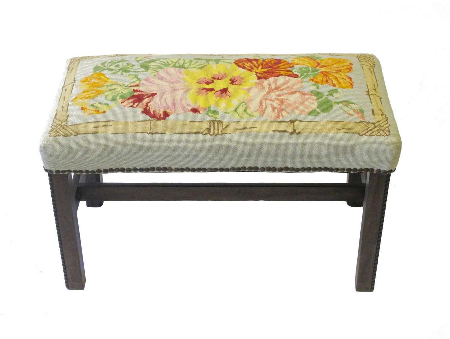 Upholstered mahogany bench late 18th century