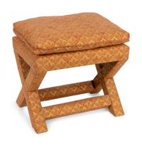 A Custom Fortuny Silk-Upholstered Stool — 20TH CENTURY