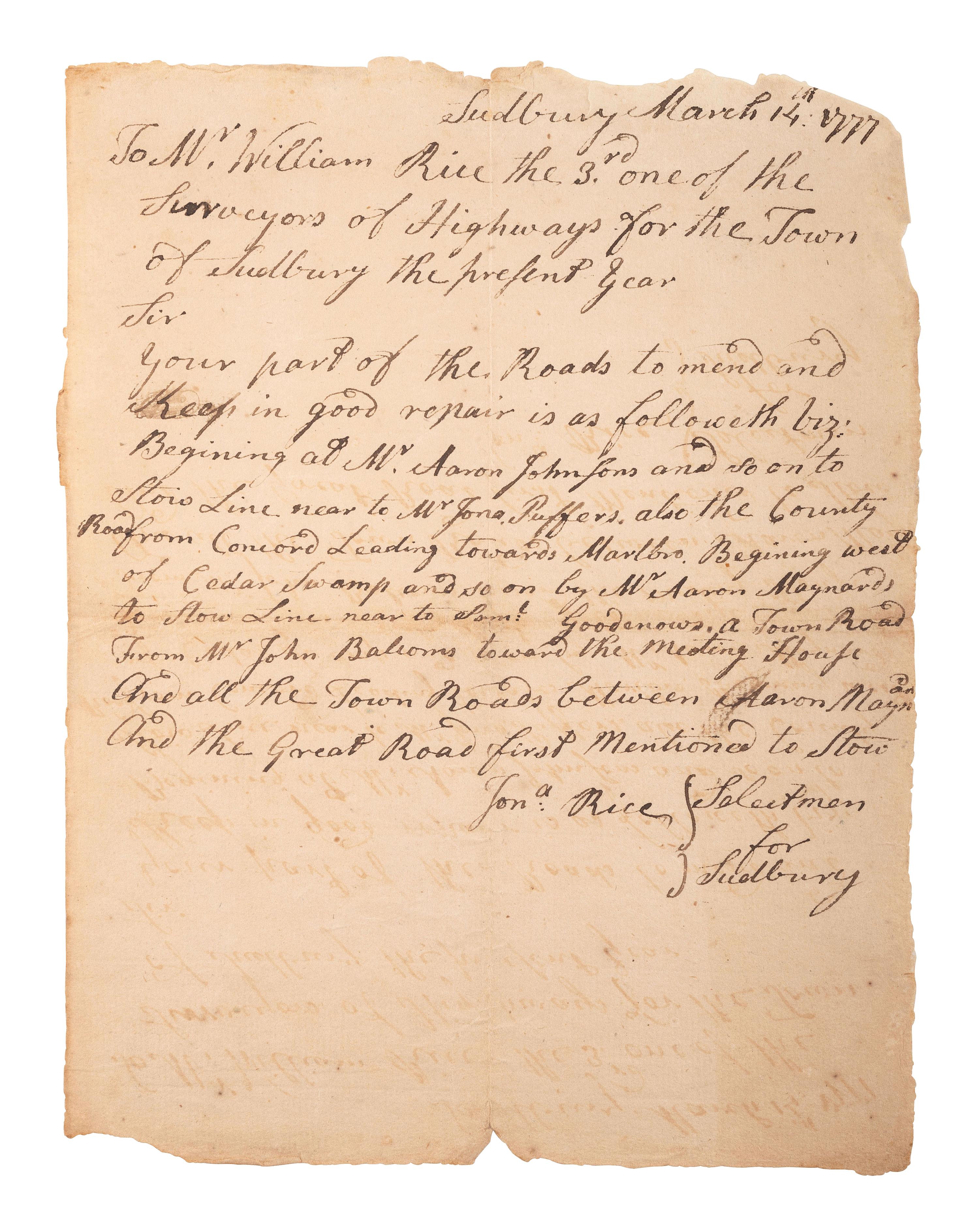[REVOLUTIONARY WAR]. A group of documents related to Revolutionary War-era America, including:
