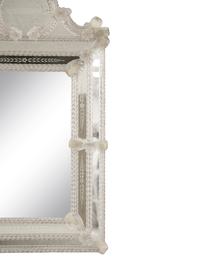 A Venetian Etched Murano Glass Framed Mirror