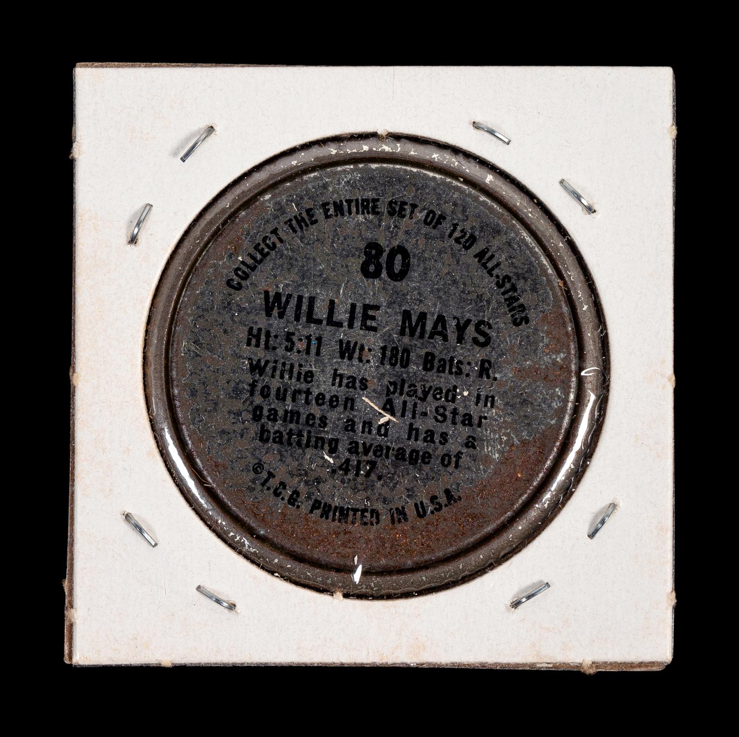 A Group of 44 1960s and 1970s Topps Baseball Coins (Including Willie Mays, Roberto Clemente and Sandy Koufax),