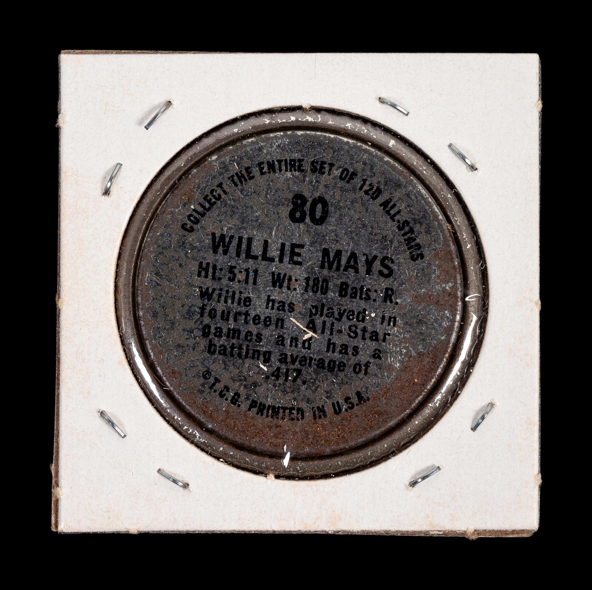 A Group of 44 1960s and 1970s Topps Baseball Coins (Including Willie Mays, Roberto Clemente and Sandy Koufax),