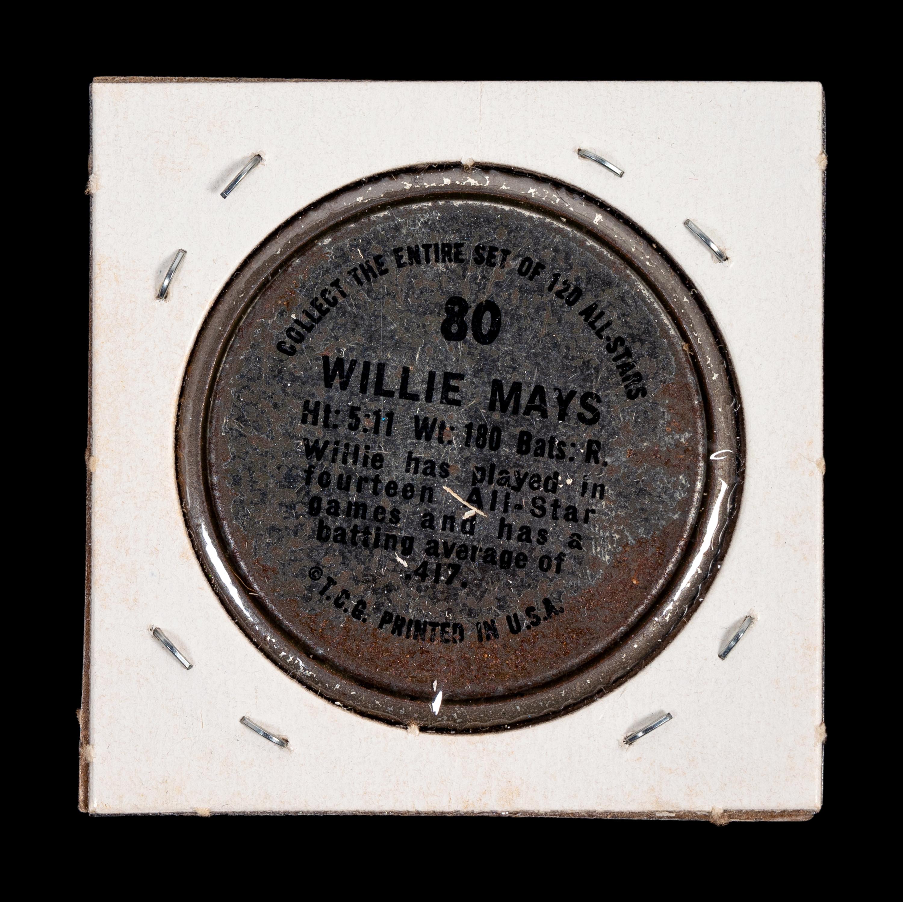 A Group of 44 1960s and 1970s Topps Baseball Coins (Including Willie Mays, Roberto Clemente and Sandy Koufax),