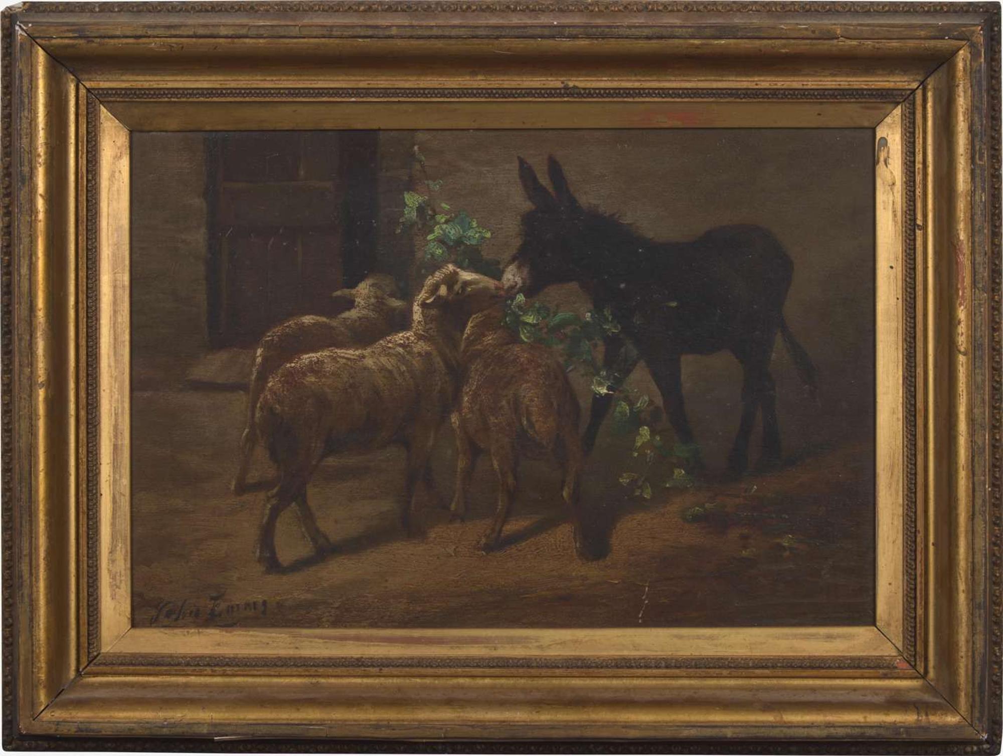 John Emms (British, 1844-1912) - Feeding Time