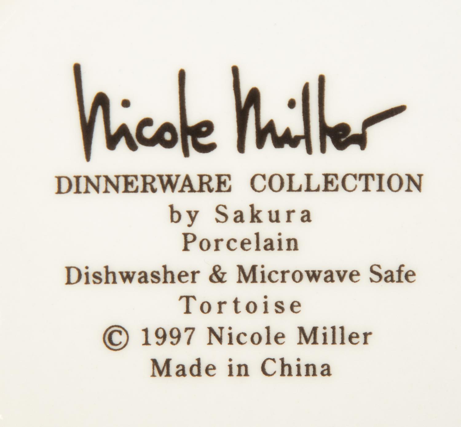 A Nicole Miller Tortoise Pattern Porcelain Dinner Service by Sakura — Circa 1977