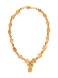 YELLOW GOLD, OPAL, AND DIAMOND NECKLACE