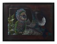 Masks I Venetian Bateleur , Masks II Galapagos Pulcinella and Masks III Harlequin Red Fin , 1981 (a group of three works from Carnevale del Teatro )