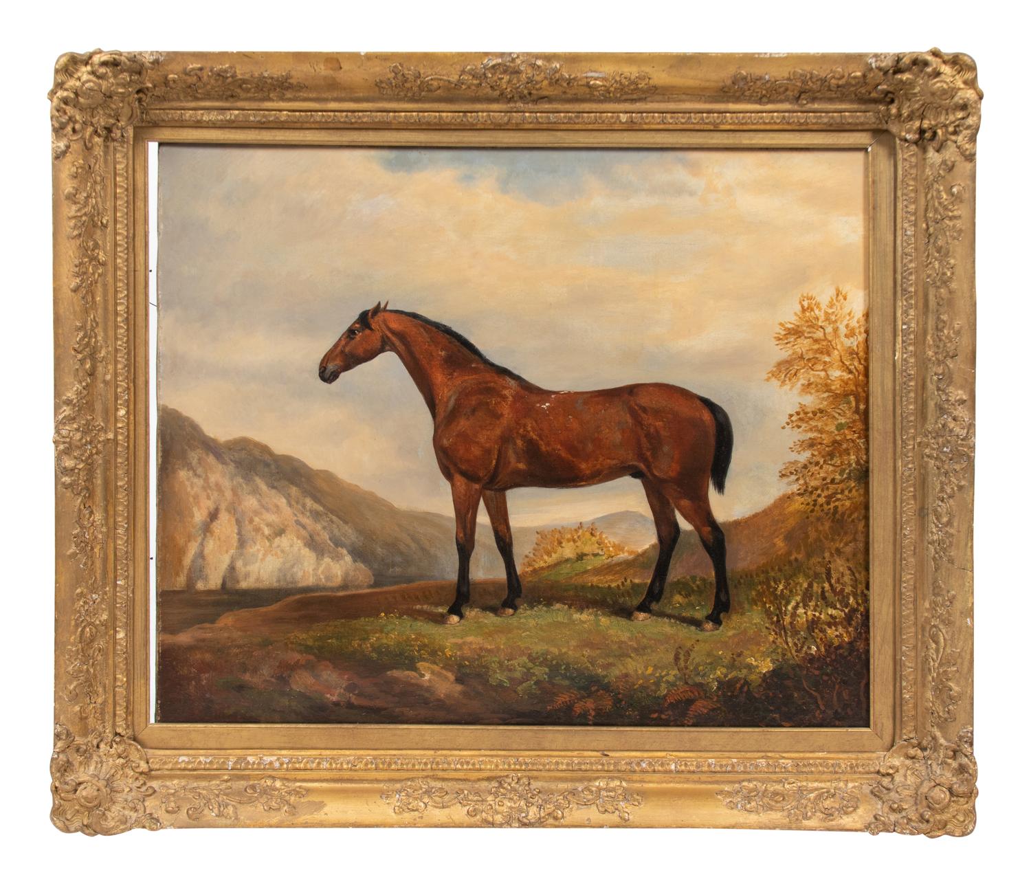 English School c. 1850 Horse in Landscape oil on canvas