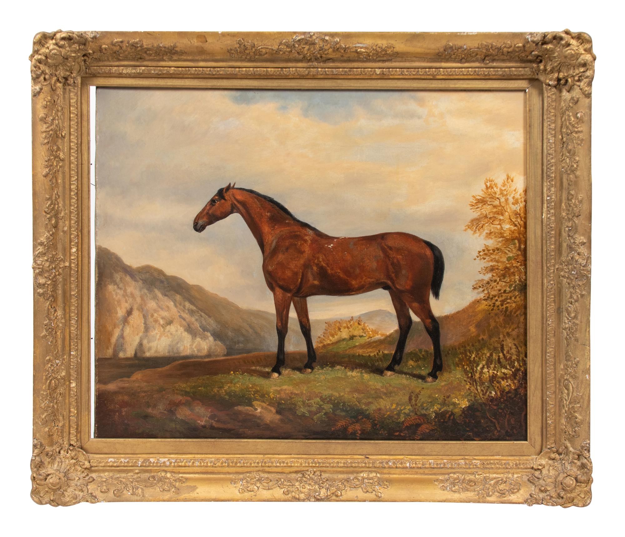 English School c. 1850 Horse in Landscape oil on canvas