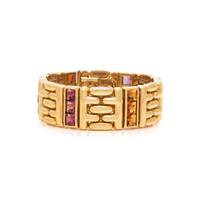 YELLOW GOLD AND MULTIGEM BRACELET