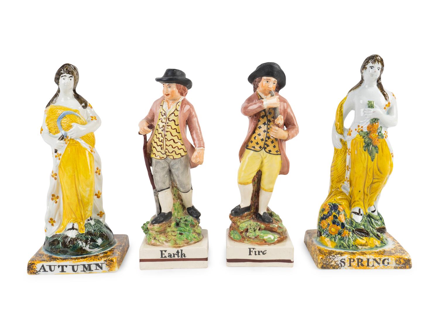 Two Pairs of Staffordshire Pottery Figures — 18TH/19TH CENTURY