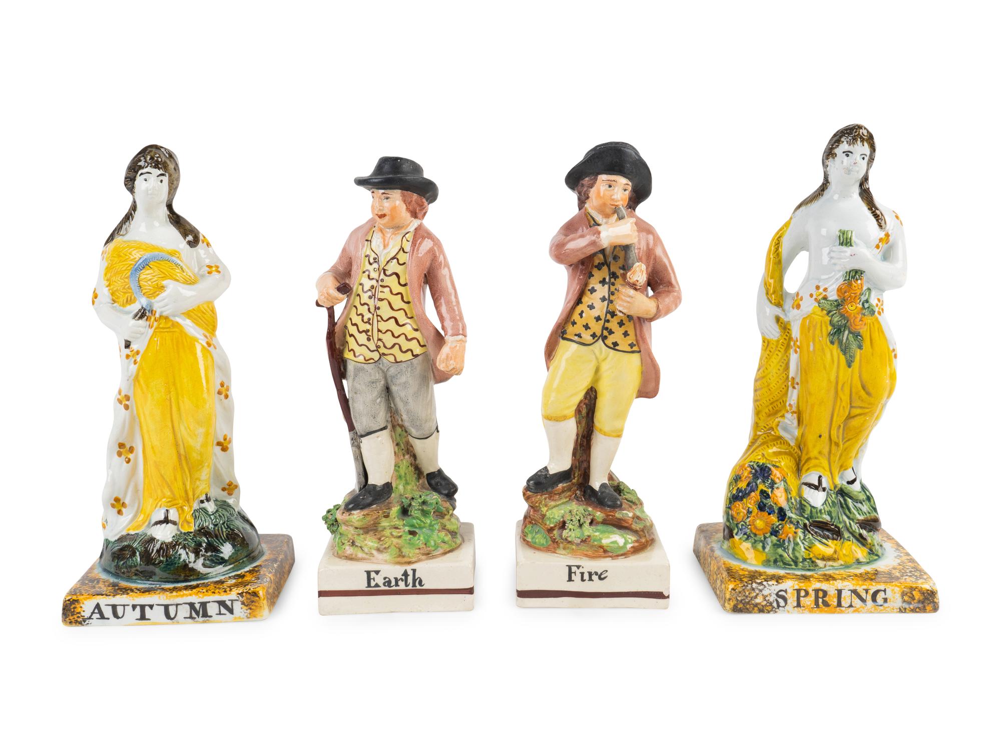 Two Pairs of Staffordshire Pottery Figures — 18TH/19TH CENTURY