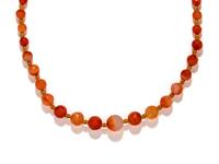 A Sasanian Carnelian and Gold Bead Necklace