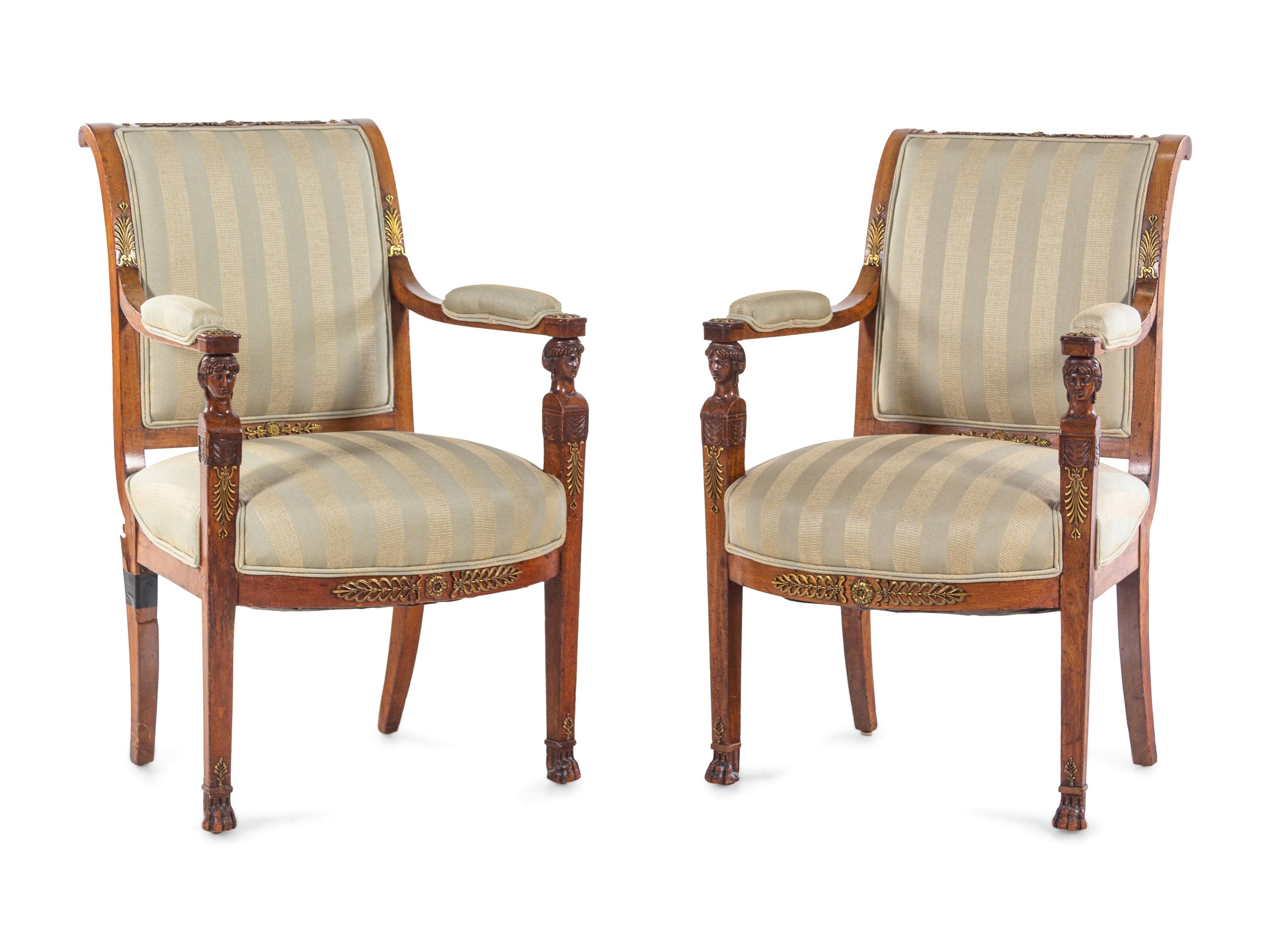 A Pair of Empire Style Fauteuil