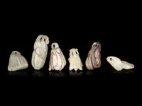 Six Chinese Celadon Jade Carvings of Buddha's Hand Citron