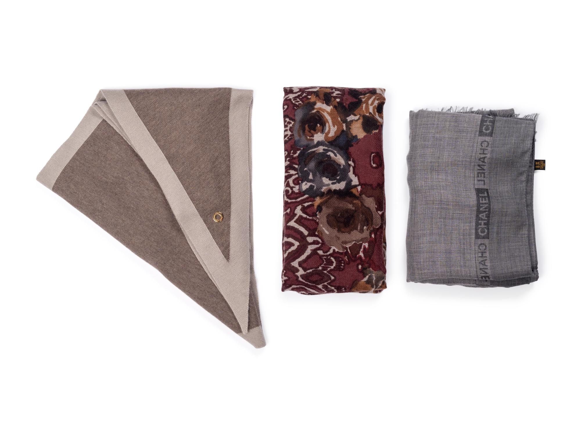 Three Designer Scarves: One Chanel, Two Loro Piana, 2000-2010s