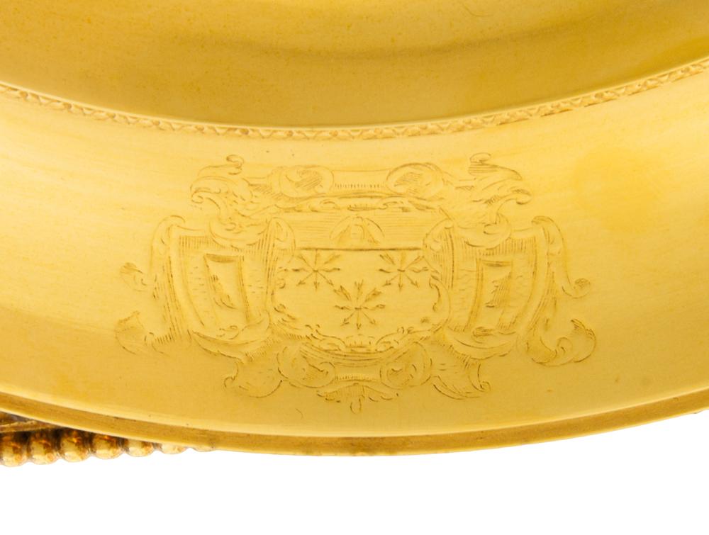 A George III Silver-Gilt Tureen, Benjamin Smith II & Benjamin Smith III, London, 1817, modeled after the Warwick vase, the lid with a l