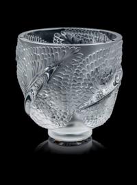 A Lalique Vase Height 5 7/8 inches.