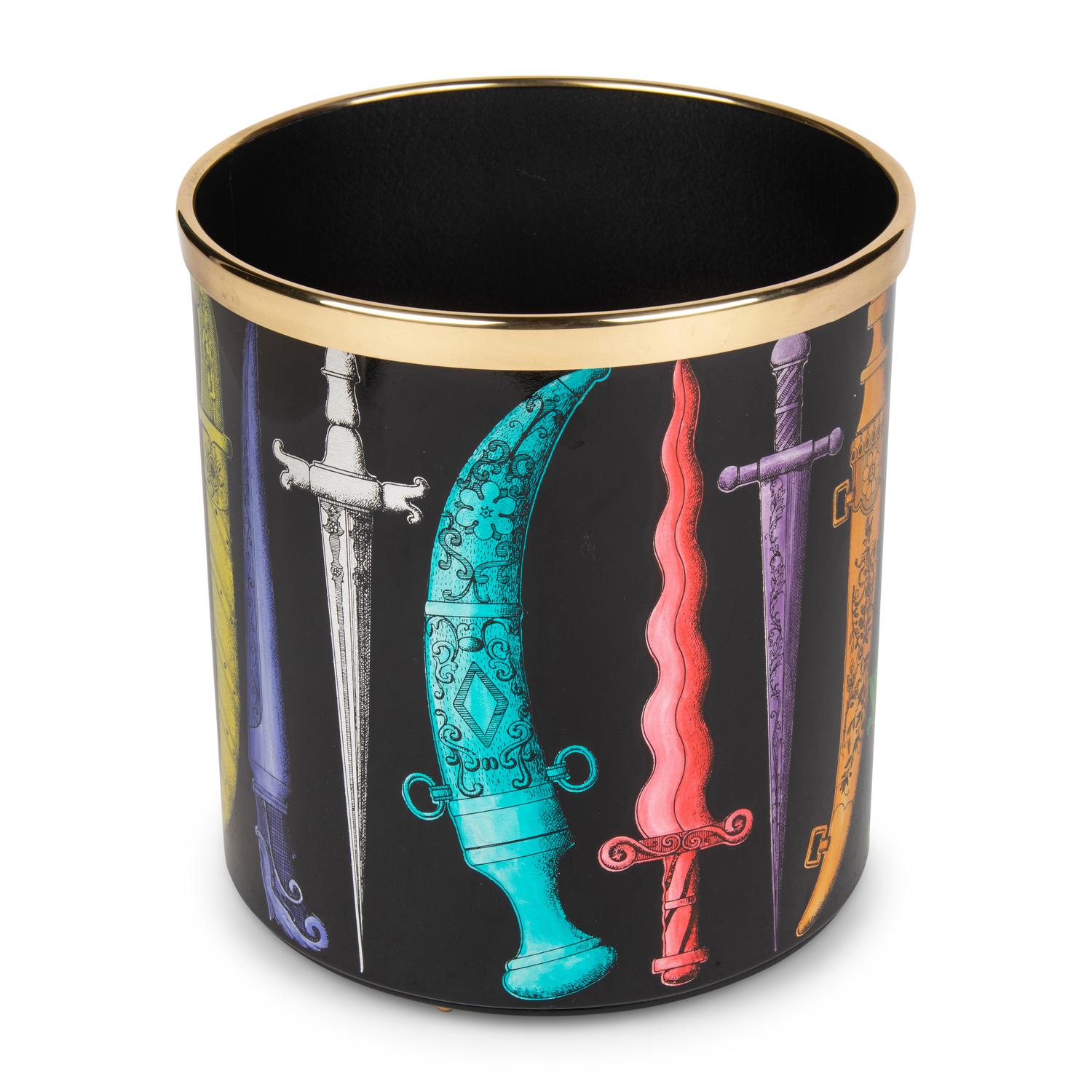 A Piero Fornasetti Shortsword Waste Paper Basket