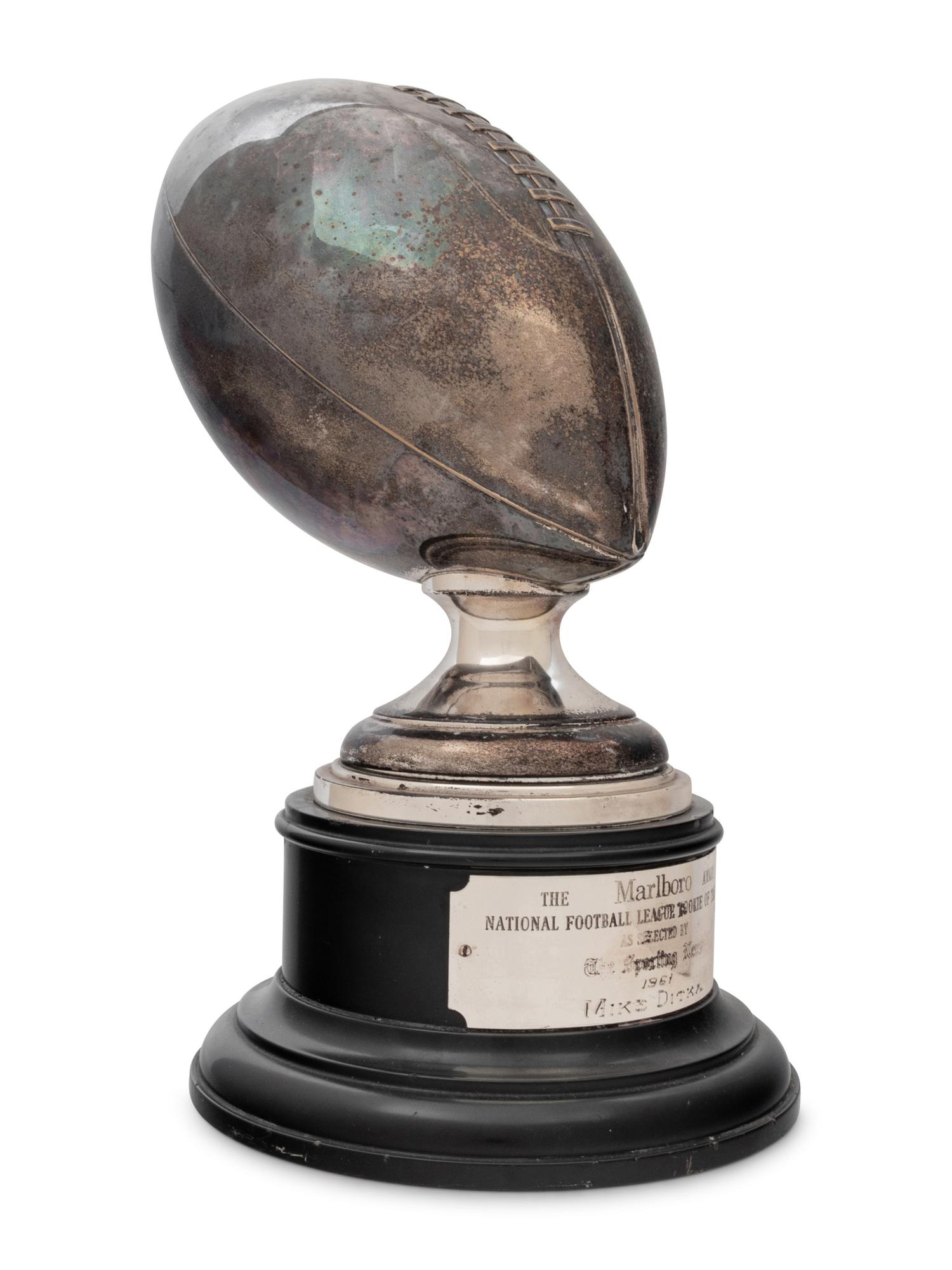 Mike Ditka's 1961 Marlboro Award NFL Rookie of the Year Trophy Formerly Displayed at Mike Ditka's Restaurant