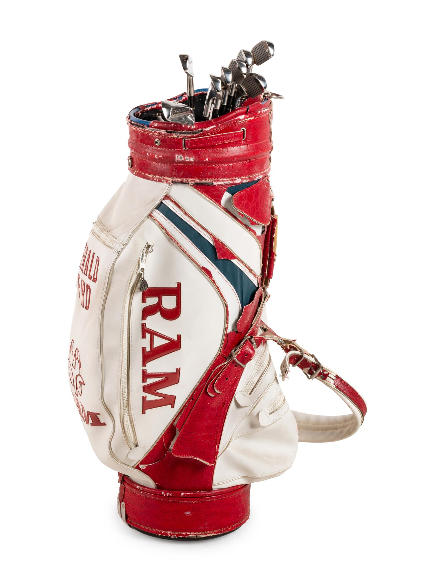 A Set of President Gerald R. Ford Tournament Used Golf Clubs and Bag,