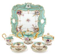 A Dresden Porcelain Tete-a-Tete Width of tray 15 1/4 inches. — AMBROSIUS LAMM, 19TH/20TH CENTURY