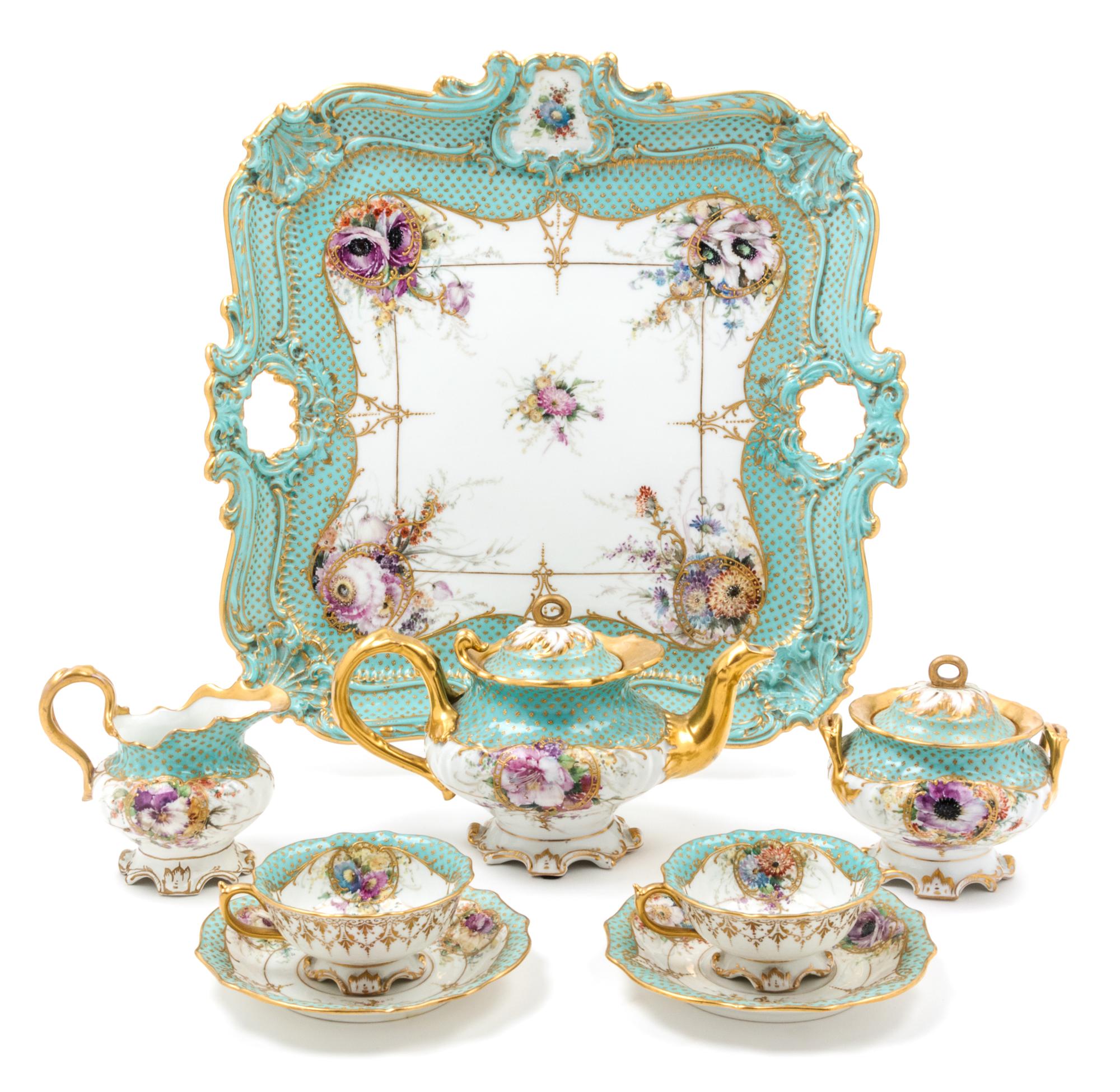 A Dresden Porcelain Tete-a-Tete Width of tray 15 1/4 inches. — AMBROSIUS LAMM, 19TH/20TH CENTURY