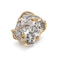 ELIZABETH GAGE, BICOLOR GOLD AND DIAMOND 'FRIENDSHIP' RING