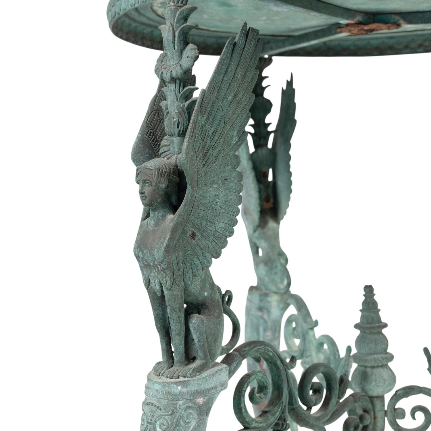 An Italian Green Patinated Bronze Tripod Athénienne
