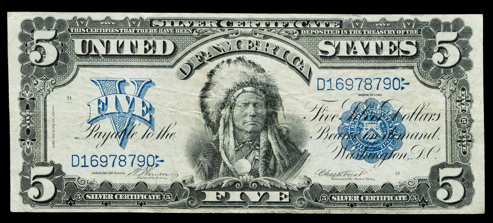 A United States Series 1899 Indian Chief $5 Silver Certificate — Fr. 273
