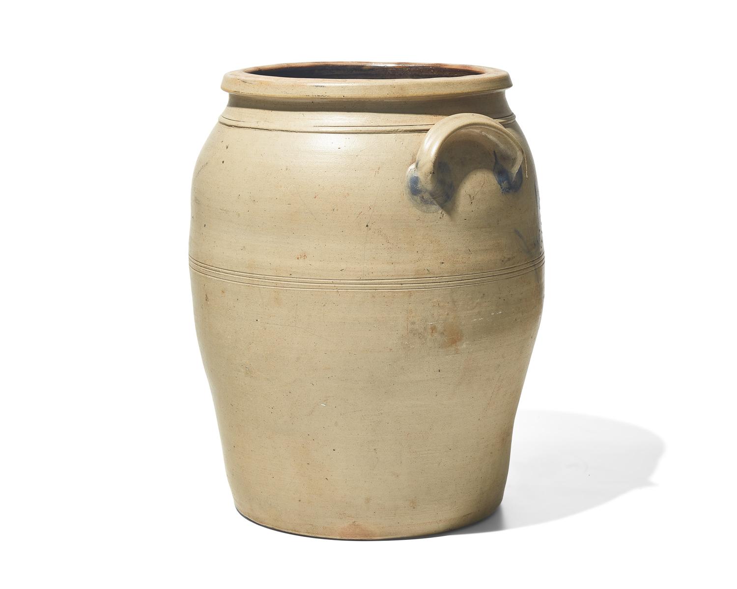 A Six-Gallon Cobalt-Decorated Stoneware Crock, Marked "D.P. Shenfelder, Reading, PA," Circa 1875