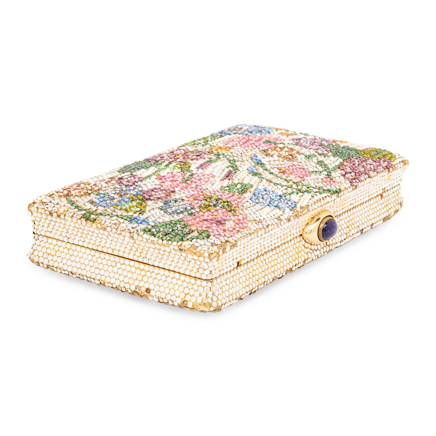 JUDITH LEIBER, FLORAL MINAUDIÈRE BOX CLUTCH