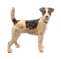 A Cast Iron Wire Fox Terrier Doorstop Height 8 3/4 inches.