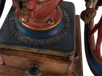 A Charles Parker No. 3000 Painted and Parcel Gilt Double-Wheeled Cast Iron Coffee Mill