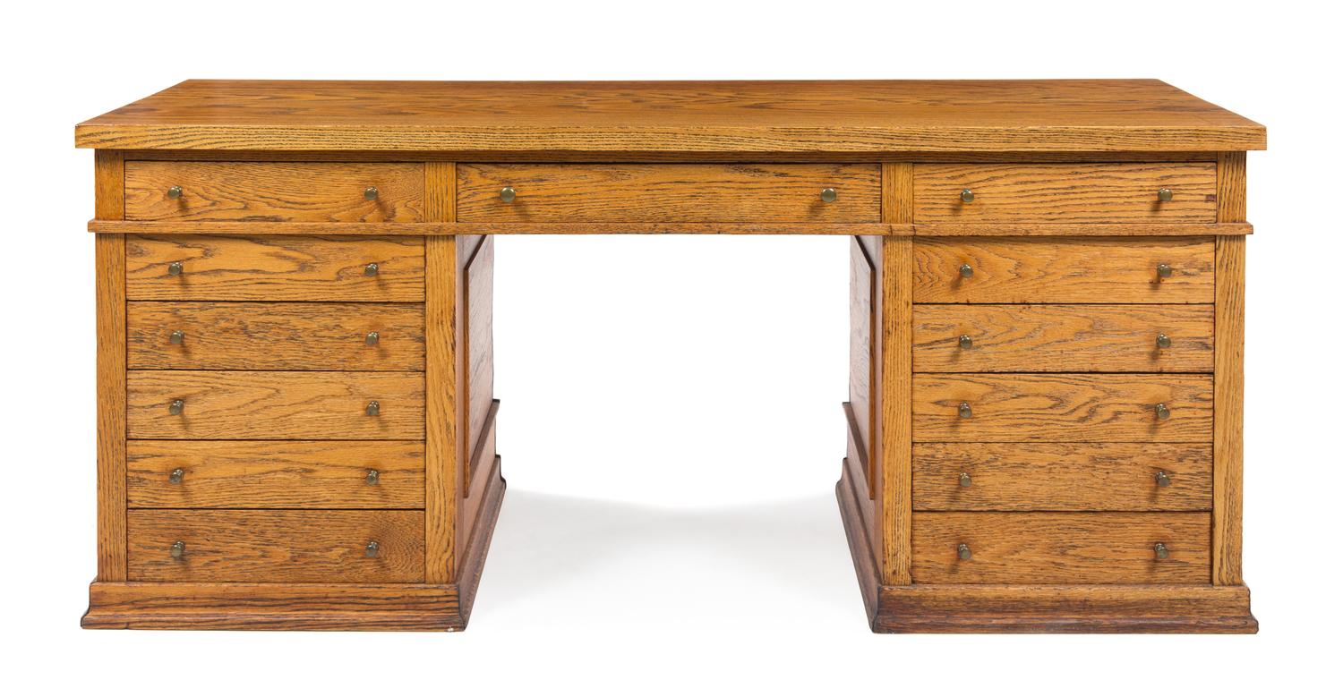 Frank Lloyd Wright, (American, 1867-1959), Pedestal desk for the Frank L. Smith Bank, Dwight, Illinois, c. 1905