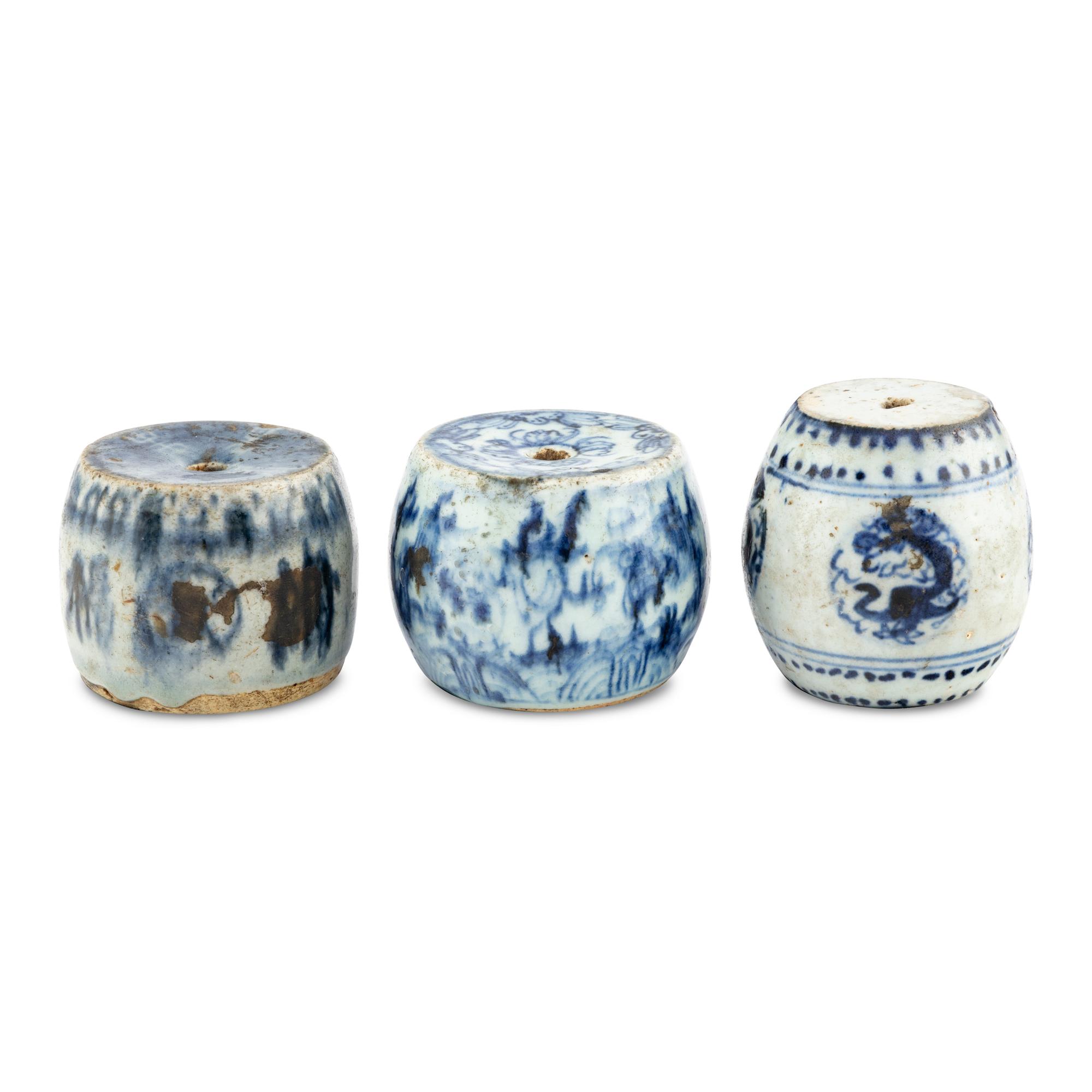 A Group of Chinese Porcelain Blue-and-White Tablewares
