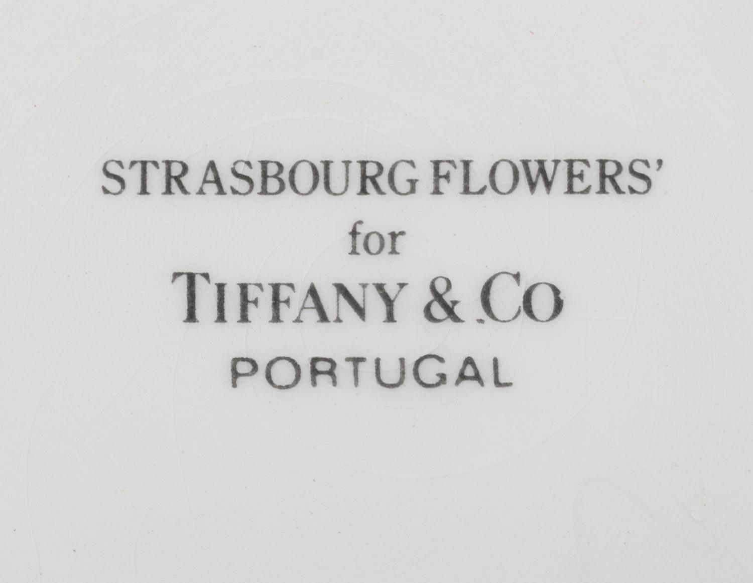 A Tiffany & Co. Strasbourg Flowers Ceramic Pitcher and Serving Bowl