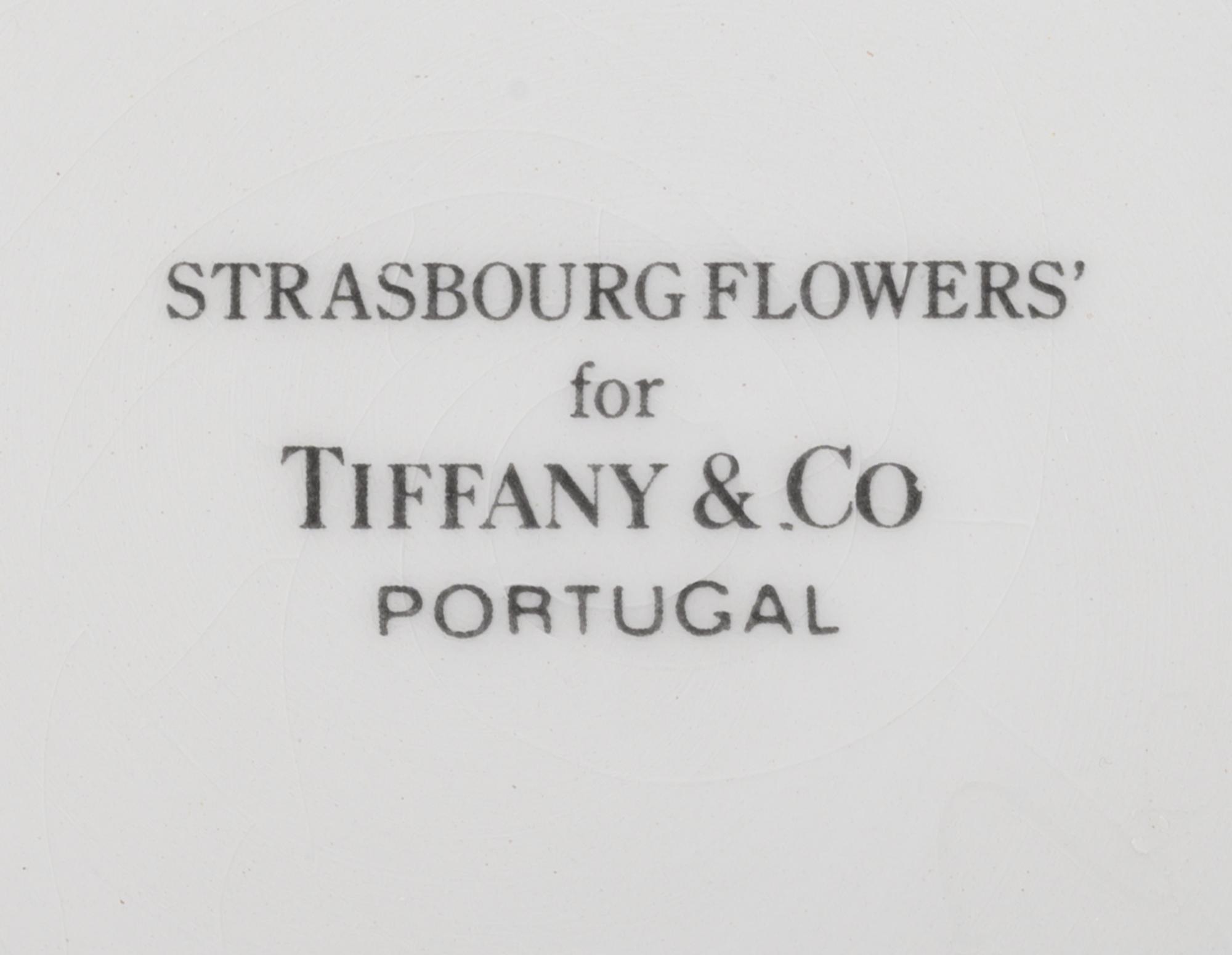 A Tiffany & Co. Strasbourg Flowers Ceramic Pitcher and Serving Bowl