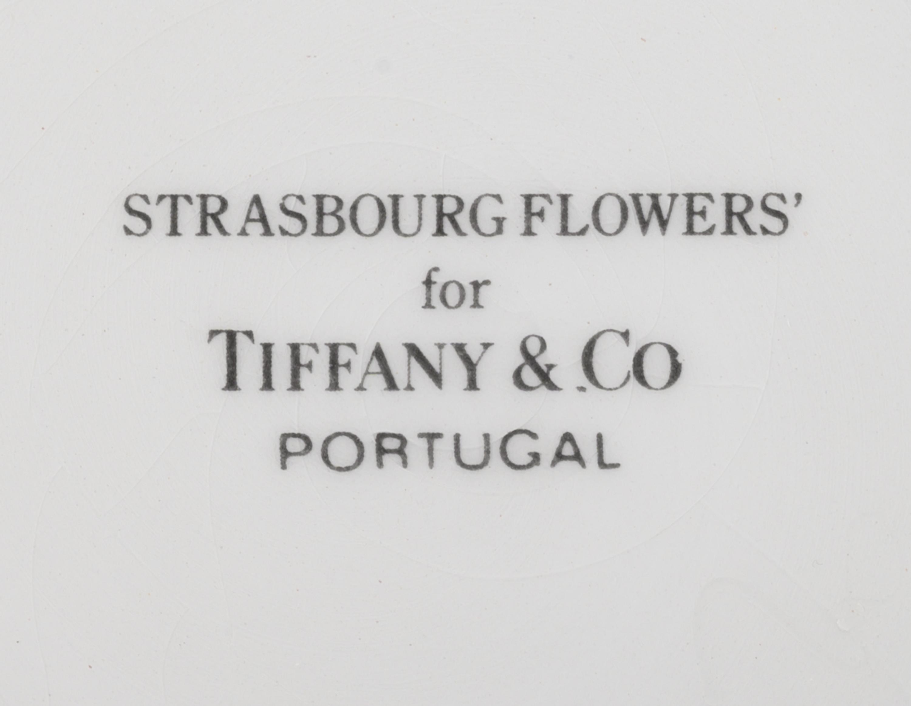 A Tiffany & Co. Strasbourg Flowers Ceramic Pitcher and Serving Bowl