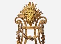 A French Louis XVI style three-piece gilt bronze and white marble clock garniture, retailed by Tiffany & Co., New York, NY, late 19th century