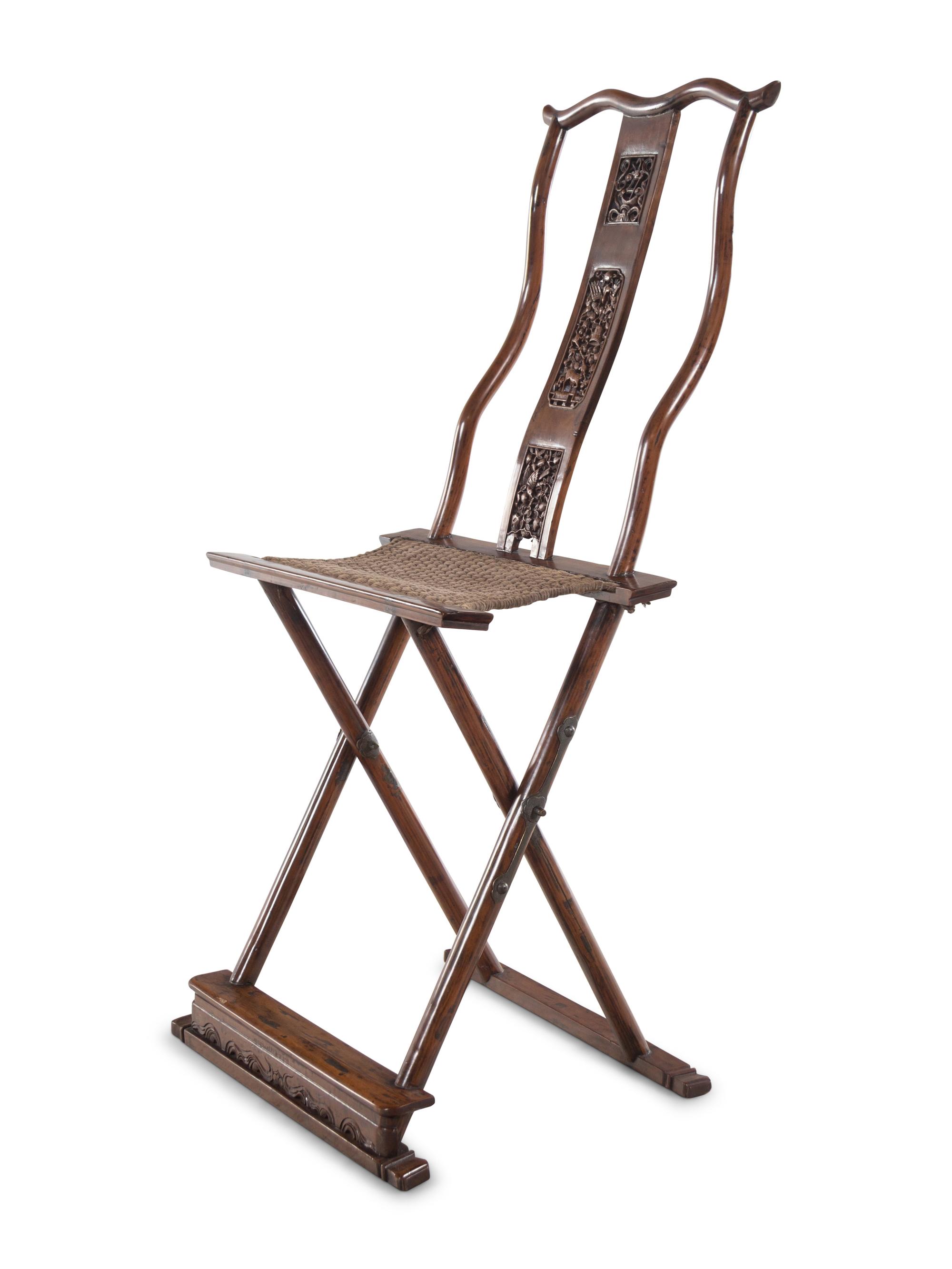 A Hardwood Folding Scholar's Chair, Jiaoyi