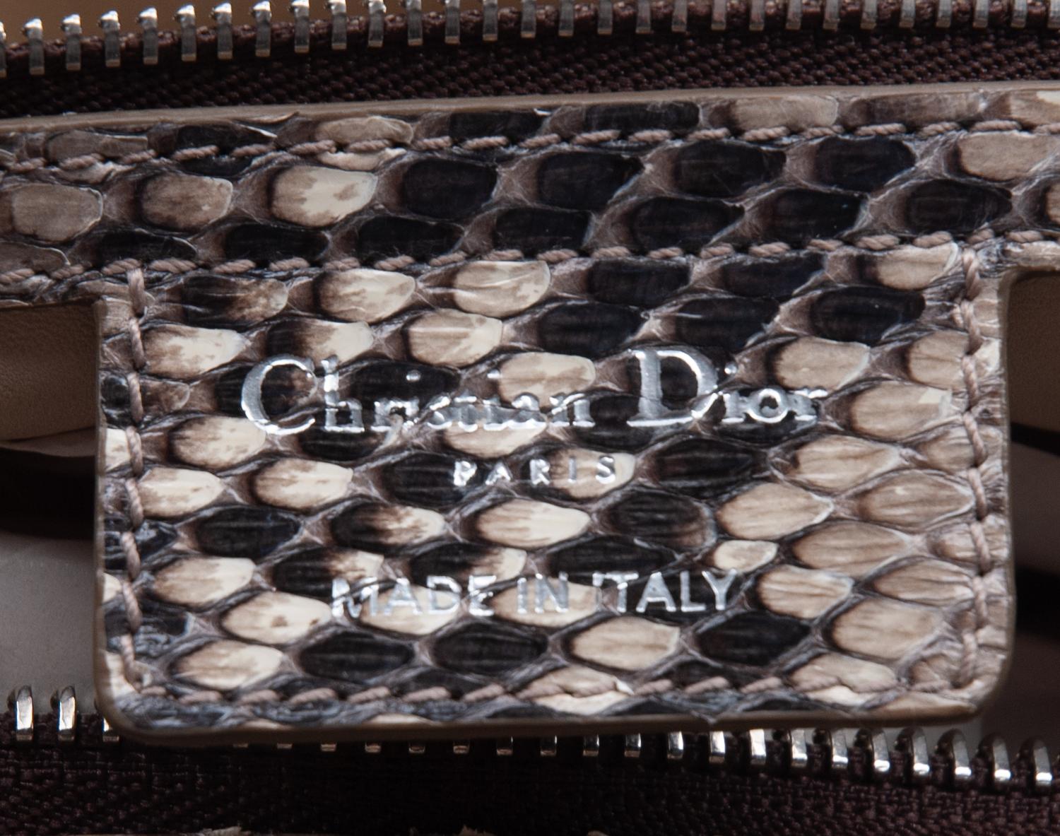 Christian Dior Tan Python Granville Bag, 2011