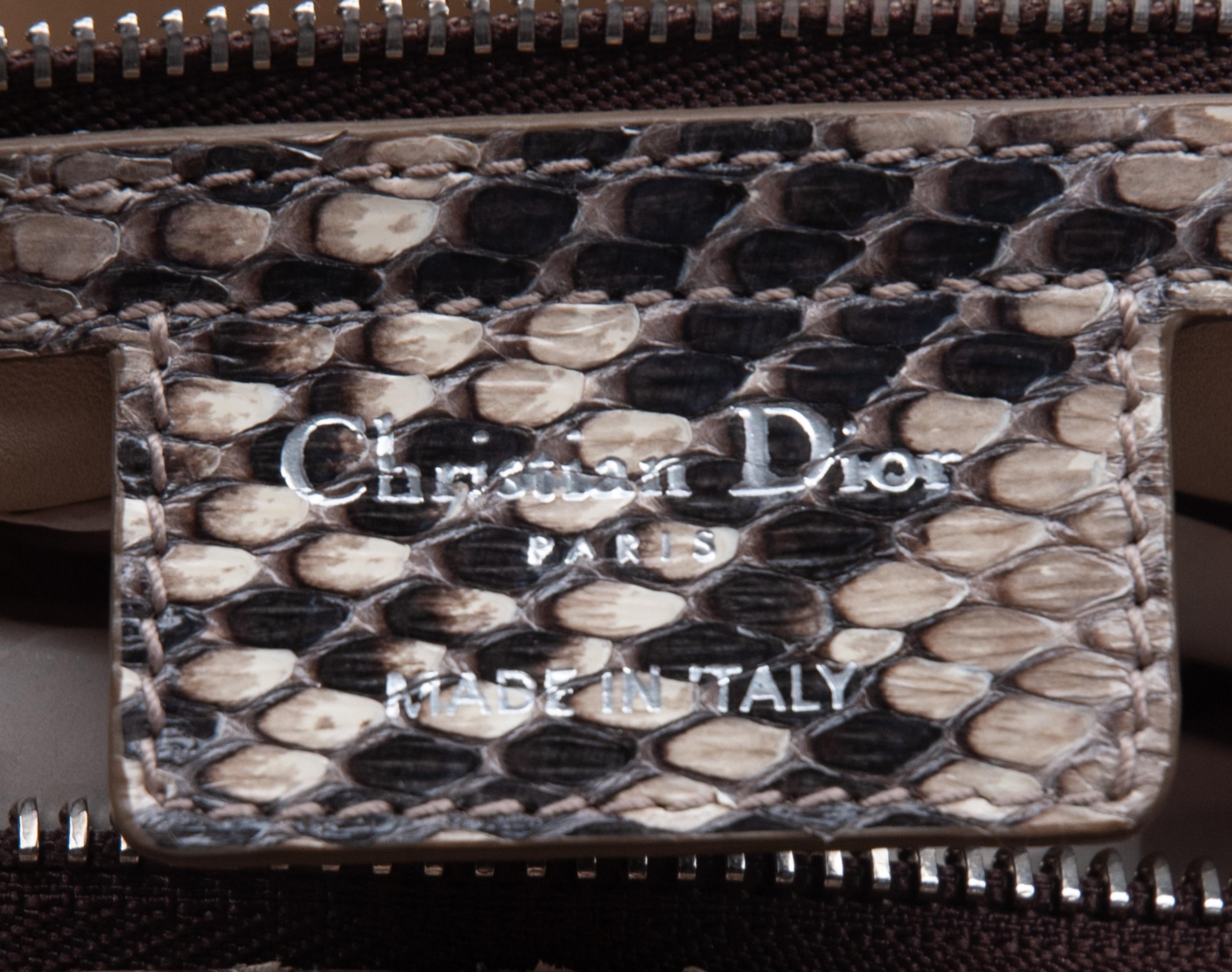 Christian Dior Tan Python Granville Bag, 2011
