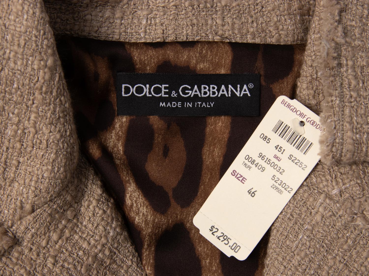 Dolce & Gabbana, Cotton Tweed Jacket